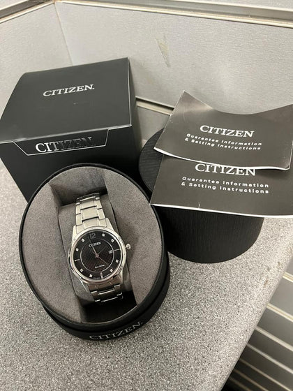 Citizen Men's Eco-Drive Diamond Watch with Black Dial AW1231-82G.