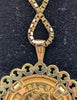 18CT & 9CT YELLOW GOLD HALF SOVEREIGH PENDANT ON CUBBED CHAIN, 16", 11.17G,