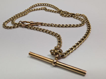 9ct Gold T-Bar & Chain