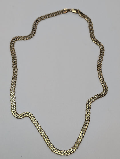 9CT GOLD DOUBLE CURB CHAIN 18