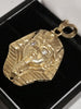 9ct Yellow Gold Egyptian Pharaoh Pendant  with Clear Stones - 6.63g - 1"