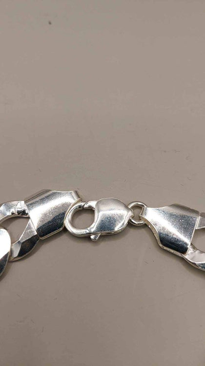 925 Sterling Silver Thick Curb Bracelet - 9