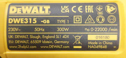 Dewalt DWE315SF professional oscillator multi-tool Corded Boxed