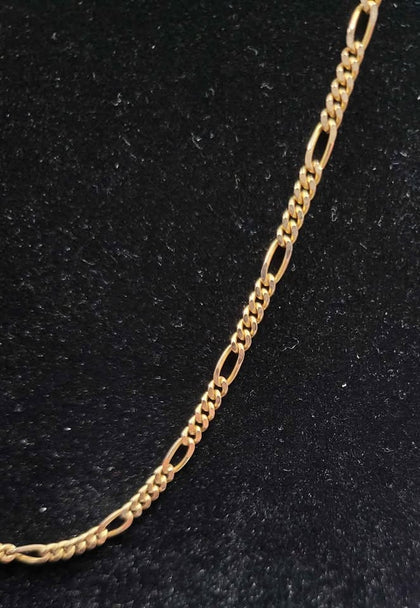 9ct Yellow Gold Figaro Chain - 7.1G - 19.5