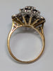 18CT Gold Diamond Flower Ring With Black Stones