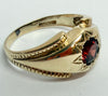9ct gold Garnet single stone ring size R 1/2