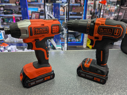 Black & Decker 18v Cordless Drill & Impact Driver