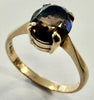 9ct yellow gold ring with smoky quartz stone size P 1/2