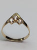 9ct gold wishbone style ring with clear stones