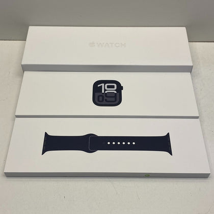 Apple Watch Series 10 46mm Jet Black Aluminum Case Black Sports Band A2999 S/M