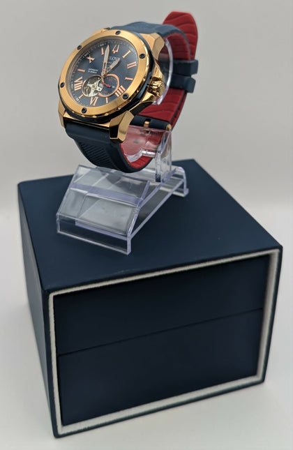 Bulova 98A227 Marine Star Blue Gold Dial Silicone Strap Automatic Men's Watch