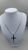 925 Sterling Silver 3-in-1 Figaro Chain Necklace W/ Cross Pendant - 24" Long - 33.55 Grams **BRAND NEW**