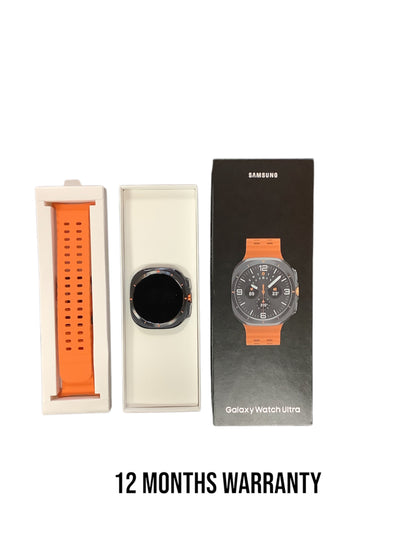 Samsung Galaxy Watch Ultra LTE ‎Sm-L705f 47mm Titanium Gray Case with Orange Marine Band