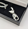 925 Silver Hallmarked, Figaro Chain with Lobster Log, 8",33.1g, Boxed