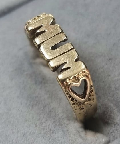 9ct Yellow Gold Mum Ring Size 
