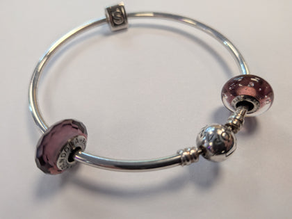 Silver Pandora Bangle With Charms