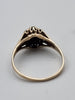 9CT Yellow Gold Ring With Black Stone And Diamond Stones - Size S - 2.43 Grams