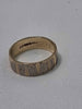 9ct Yellow & White Gold Patterned Ring - Size O - 3.50 Grams
