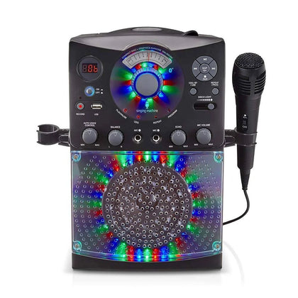 Singing Machine SML385UBK BT Karaoke System -LED Disco Lights & Microphone-Black