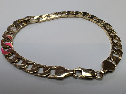 9CT GOLD SQUARE LINK BRACELET 16.09G PRESTON STORE