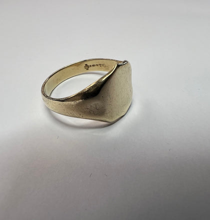 9CT GOLD SIGNET RING SIZE U  4.6gr