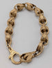 9CT YELLOW GOLD PATTERNED TULIP INK BRACELET, 12.9G FULLY HALLMARKED, 8", BOXED