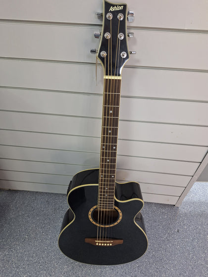 Ashton SL29CEQ Black 6 String Acoustic Guitar - Steel Strings -
