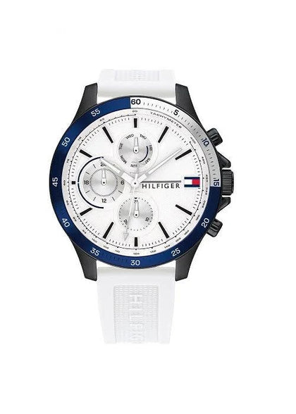 Tommy Hilfiger Analogue Multifunction Quartz Watch for Men with White Silicone Bracelet
