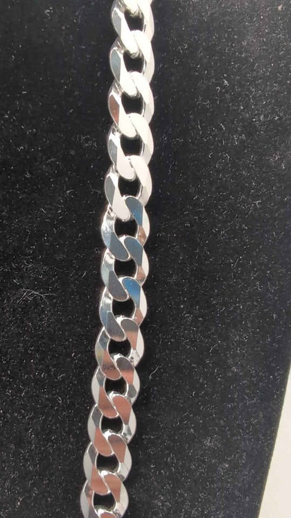 925 Sterling Silver Thick Curb Chain - 109.30 Grams - 28