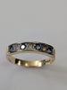 9ct Gold Diamond  & Blue stone Ring Size O 1/2