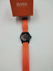HUGO BOSS MENS WATCH SILLICONE ORANGE STRAP