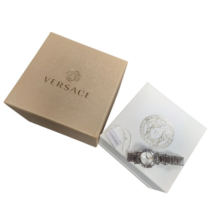 Versace Greca Glam Quartz Silver Dial Watch VE2Q00322**Boxed**