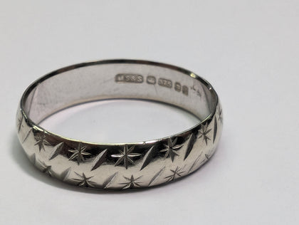 9CT WHITE GOLD WEDDING BAND RING PRESTON STORE