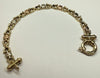 9CT GOLD YELLOW/ROSE/WHITE GOLD BRACELET 7.5"