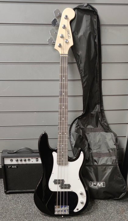 3rd Avenue Electric Bass Guitar Pack Full Size - Black COLLECTION ONLY.