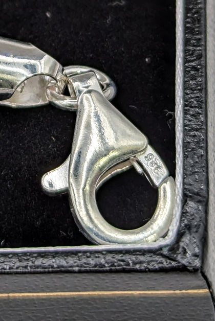 925 Silver Hallmarked, diamond-cut rope Style With Lobster Clasp, 8