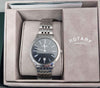 ROTARY WATCH BLACK FACE WITH PAPERS *BOXED**MARKS TO FACE*