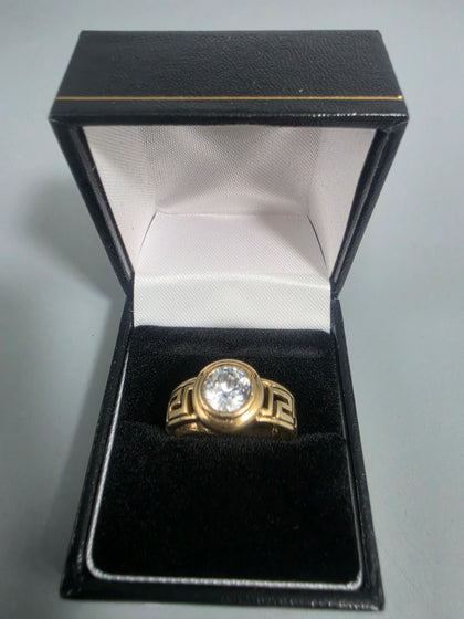 9CT Gold Ring 6.1 Size Q HM 375 With Stone
