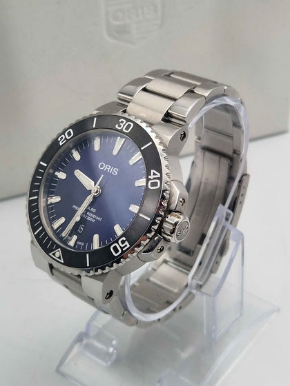 **DEAL** Oris Aquis Date Ref. 7730 – 43mm – Blue Dial – Ceramic Bezel – Automatic – 300M Diver – Stainless Steel