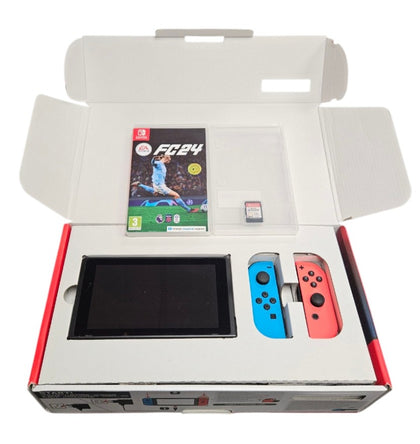 Nintendo Switch Neon Console - Boxed with 2 Games