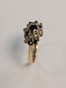 9ct Gold Black Stone & Cz Ring Size L