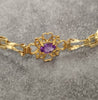 9ct Yellow Gold Decorative Bracelet with Purple Stones