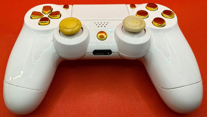 Arctic White Themed W/ Chrome Gold Buttons Official Ps4 Controller V2