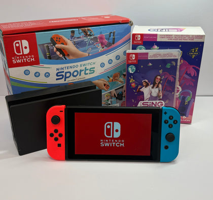 Nintendo Switch (Neon Red/Blue) with lets sing 2025