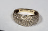 9ct Yellow Gold Ring With Clear Stones - 2.83G - Size L - Hallmarked