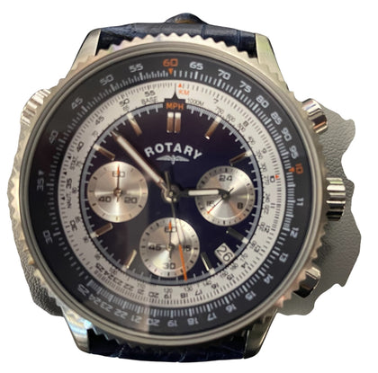 Men's Rotary Aviator Chronograph Strap Watch