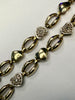 9ct Gold and Diamond Heart Bracelet 7”