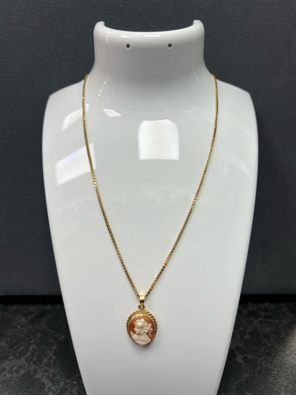 14ct Gold Chain and Cameo Pendant