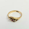 18ct Yellow Gold three stone ring size K