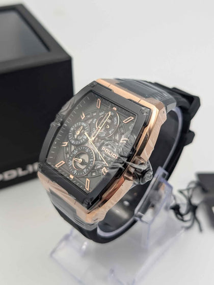 Police Creed Mens Skeleton Style Quartz Watch - Boxed **BRAND NEW**